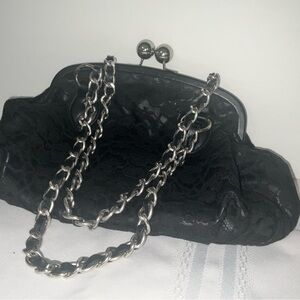 Elegant Black Lace Chain Bag
